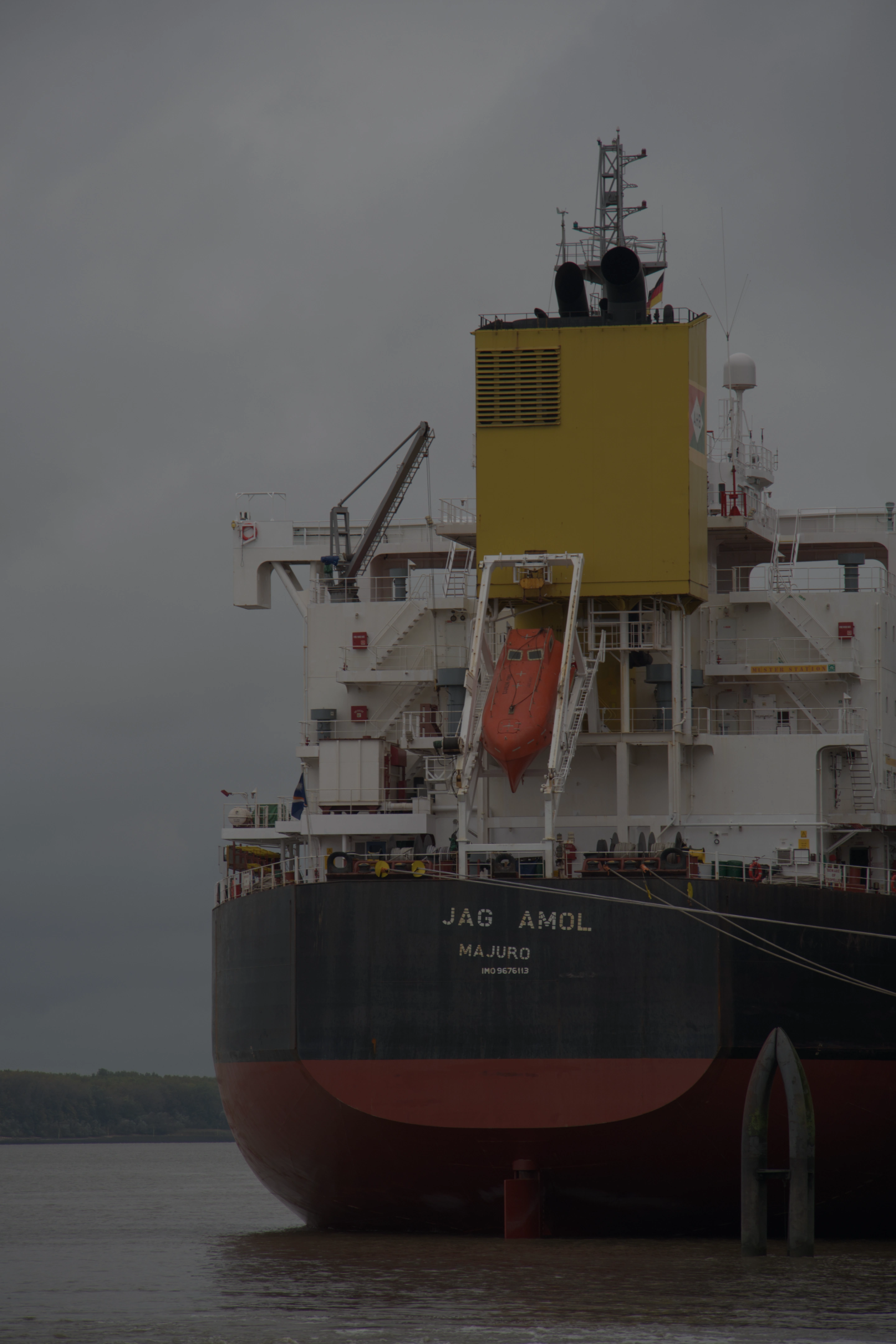 The same ship RAW before creative adjustments.